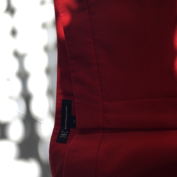 INC International Concepts, Red Pants Size (14) orig $80 - Picture 4 of 6